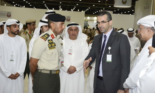 Ahmed Bin Tahnoon visits AAU booth in the National Service Career Fair