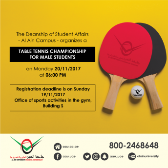Table Tennis Championship for Male Students