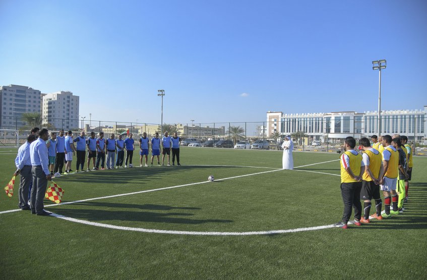 A friendly match between academics and administrators in the opening of “AlEtihad”
