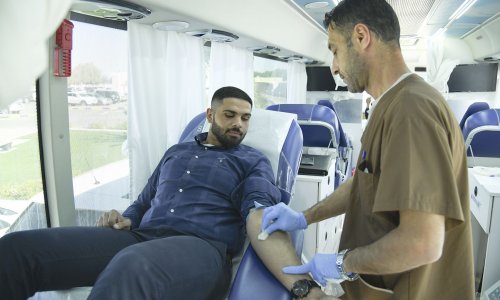 A Blood Donation campaign promotes the humanity values